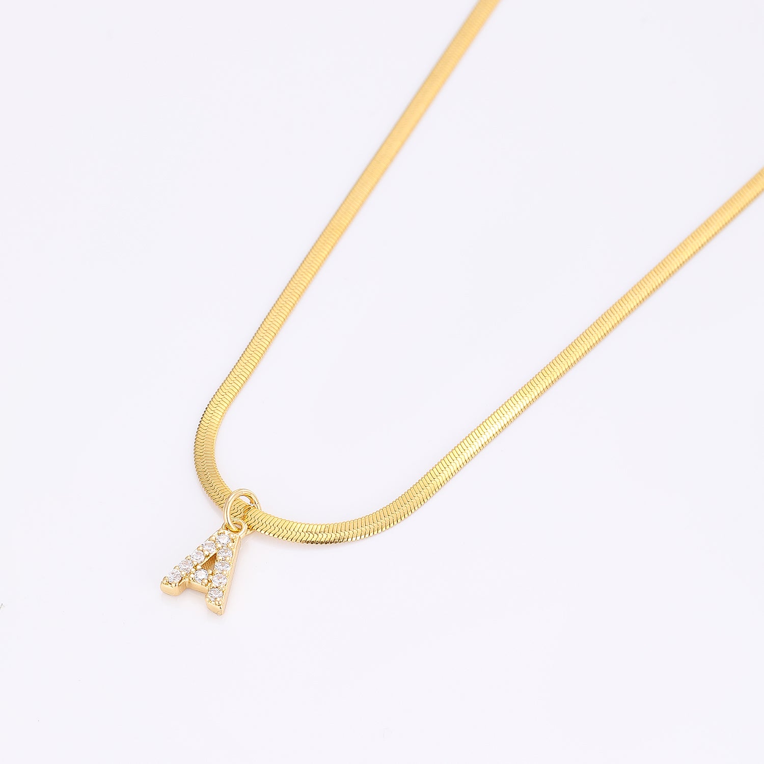 LETTER NECKLACE TENNIS GOLD