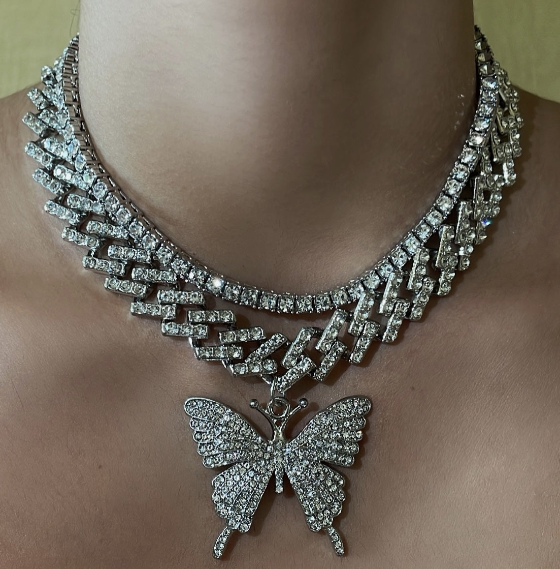 Graff White Gold and Diamond Butterfly Necklace | Harrods UK